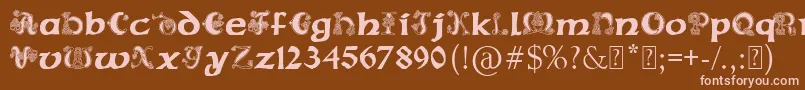 PaulsCelticFont2-Schriftart – Rosa Schriften auf braunem Hintergrund