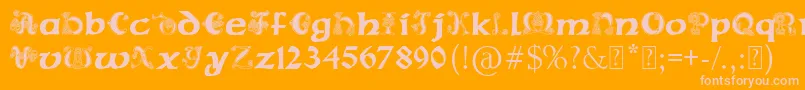 フォントPaulsCelticFont2 – オレンジの背景にピンクのフォント