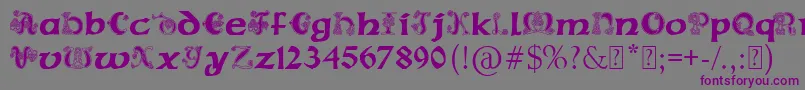 PaulsCelticFont2-fontti – violetit fontit harmaalla taustalla