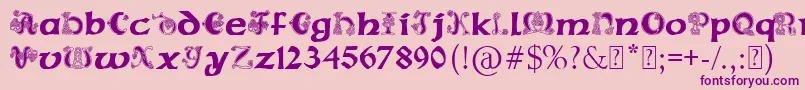 PaulsCelticFont2 Font – Purple Fonts on Pink Background