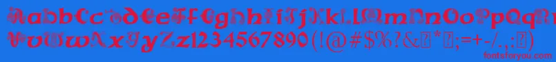 フォントPaulsCelticFont2 – 赤い文字の青い背景