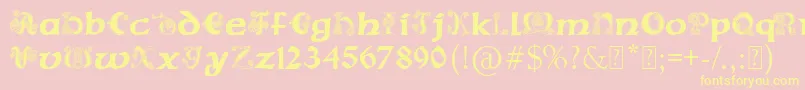 PaulsCelticFont2-Schriftart – Gelbe Schriften auf rosa Hintergrund