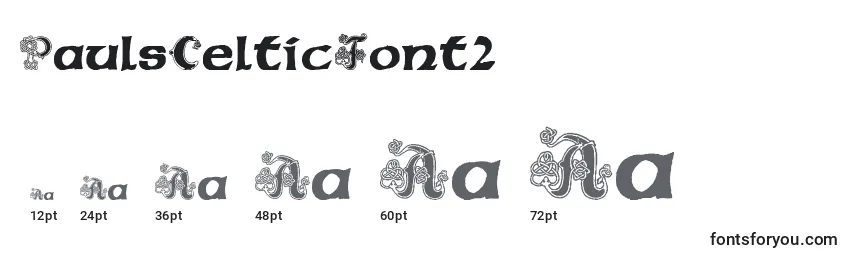 PaulsCelticFont2 Font Sizes