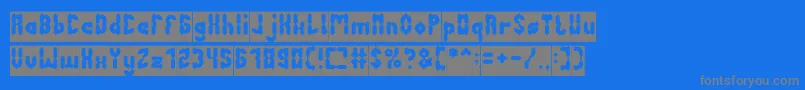 AntiqueRetroInverse-Schriftart – Graue Schriften auf blauem Hintergrund