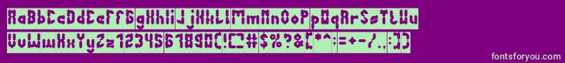 AntiqueRetroInverse Font – Green Fonts on Purple Background