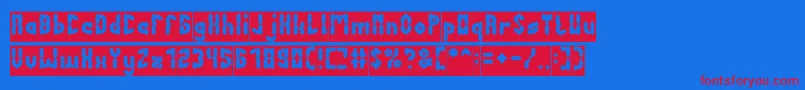 フォントAntiqueRetroInverse – 赤い文字の青い背景