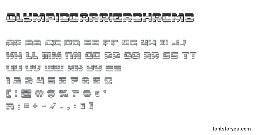 Olympiccarrierchromeフォント–アルファベット、数字、特殊文字