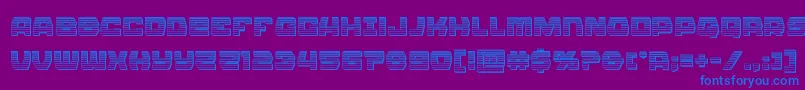 フォントOlympiccarrierchrome – 紫色の背景に青い文字