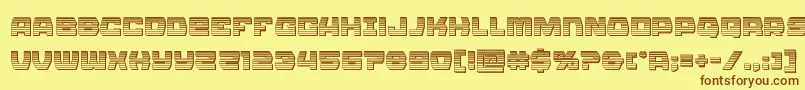 Olympiccarrierchrome Font – Brown Fonts on Yellow Background