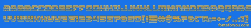 Olympiccarrierchrome Font – Orange Fonts on Blue Background
