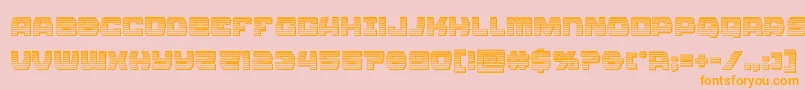 Olympiccarrierchrome-Schriftart – Orangefarbene Schriften auf rosa Hintergrund