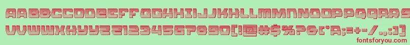 フォントOlympiccarrierchrome – 赤い文字の緑の背景