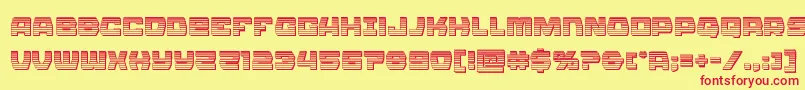 フォントOlympiccarrierchrome – 赤い文字の黄色い背景