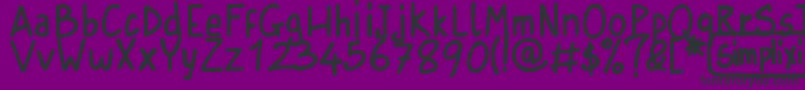 フォントSimplixiRegular – 紫の背景に黒い文字