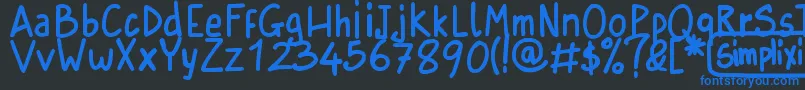 SimplixiRegular Font – Blue Fonts on Black Background