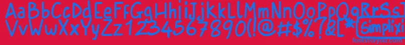 SimplixiRegular Font – Blue Fonts on Red Background