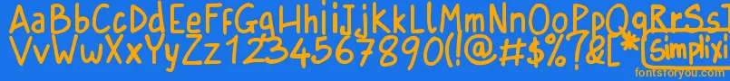 SimplixiRegular Font – Orange Fonts on Blue Background