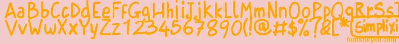 SimplixiRegular Font – Orange Fonts on Pink Background