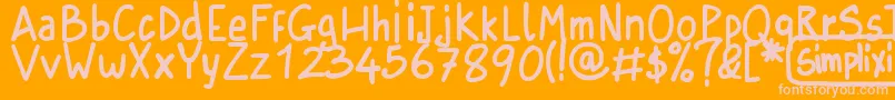 SimplixiRegular Font – Pink Fonts on Orange Background