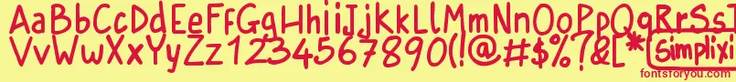 SimplixiRegular Font – Red Fonts on Yellow Background