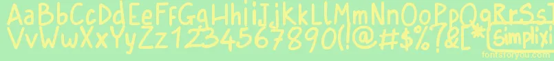 SimplixiRegular Font – Yellow Fonts on Green Background