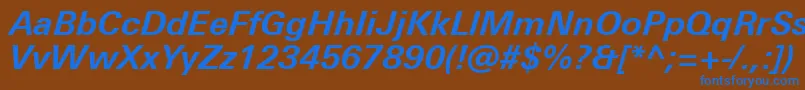 UniversNextProBoldItalic Font – Blue Fonts on Brown Background