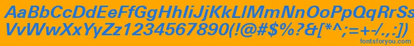 UniversNextProBoldItalic Font – Blue Fonts on Orange Background