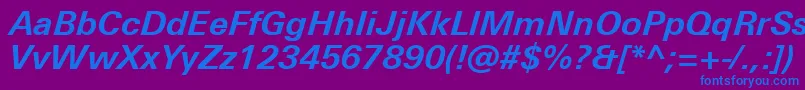 UniversNextProBoldItalic Font – Blue Fonts on Purple Background