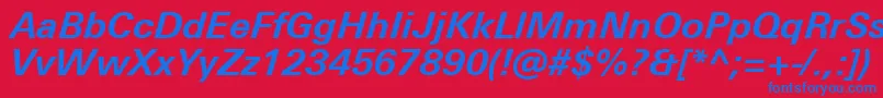 UniversNextProBoldItalic Font – Blue Fonts on Red Background