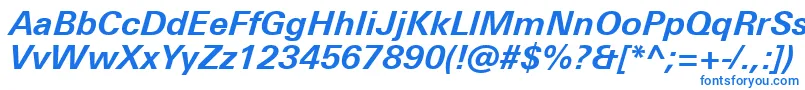 フォントUniversNextProBoldItalic – 白い背景に青い文字