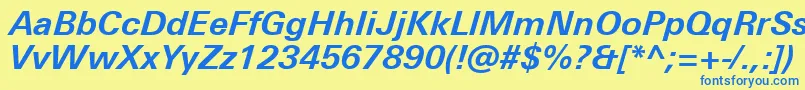 UniversNextProBoldItalic Font – Blue Fonts on Yellow Background