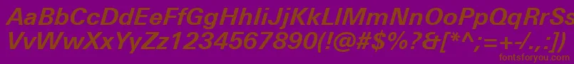 UniversNextProBoldItalic Font – Brown Fonts on Purple Background