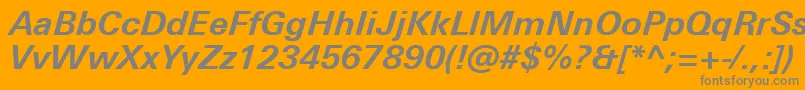 UniversNextProBoldItalic Font – Gray Fonts on Orange Background