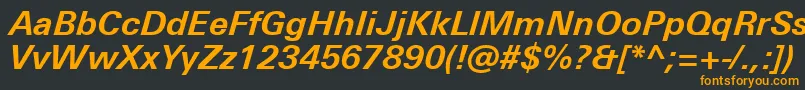 フォントUniversNextProBoldItalic – 黒い背景にオレンジの文字