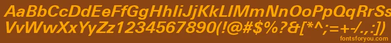 UniversNextProBoldItalic Font – Orange Fonts on Brown Background