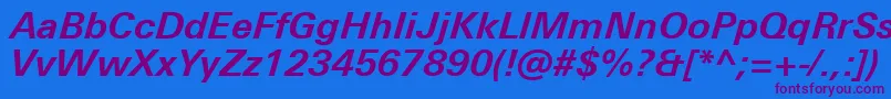 UniversNextProBoldItalic Font – Purple Fonts on Blue Background