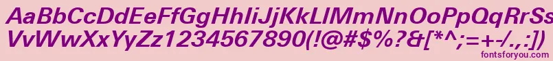 UniversNextProBoldItalic Font – Purple Fonts on Pink Background