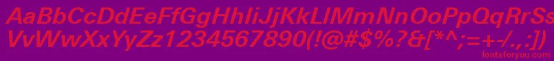 UniversNextProBoldItalic Font – Red Fonts on Purple Background