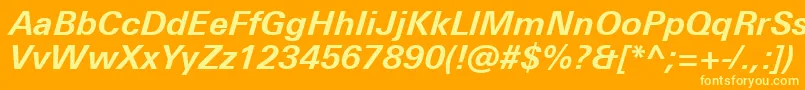 UniversNextProBoldItalic Font – Yellow Fonts on Orange Background