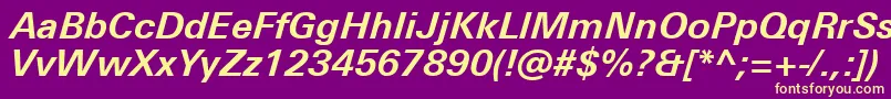 UniversNextProBoldItalic Font – Yellow Fonts on Purple Background