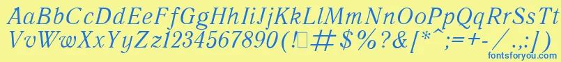 Quantita Font – Blue Fonts on Yellow Background