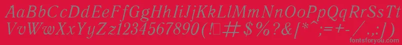 フォントQuantita – 赤い背景に灰色の文字