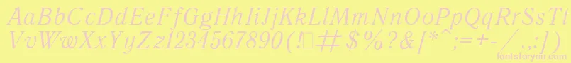 Quantita Font – Pink Fonts on Yellow Background
