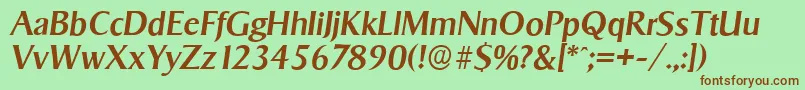 SigvarserialMediumItalic Font – Brown Fonts on Green Background