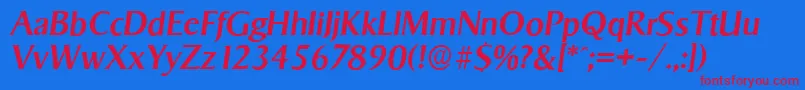 SigvarserialMediumItalic Font – Red Fonts on Blue Background