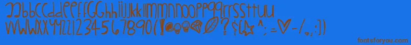 Littlemuffins Font – Brown Fonts on Blue Background