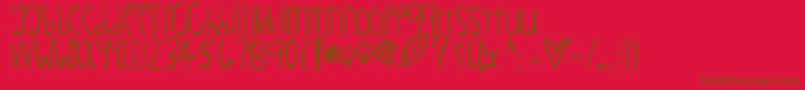 Police Littlemuffins – polices brunes sur fond rouge