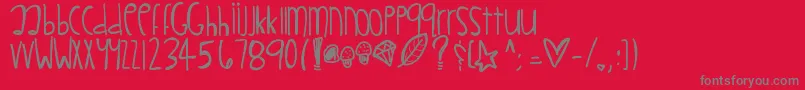 Littlemuffins Font – Gray Fonts on Red Background