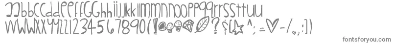 Littlemuffins-Schriftart – Graue Schriften auf weißem Hintergrund