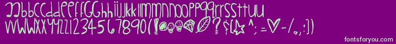 Littlemuffins Font – Green Fonts on Purple Background